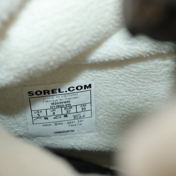 Sorel Women's Whitney II Boot Size 6 Waterproof Short Lace Up Black Nylon Winter - Picture 12 of 12